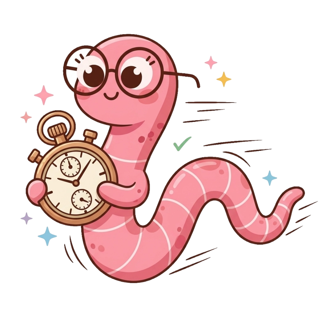 Mascot running with a stopwatch