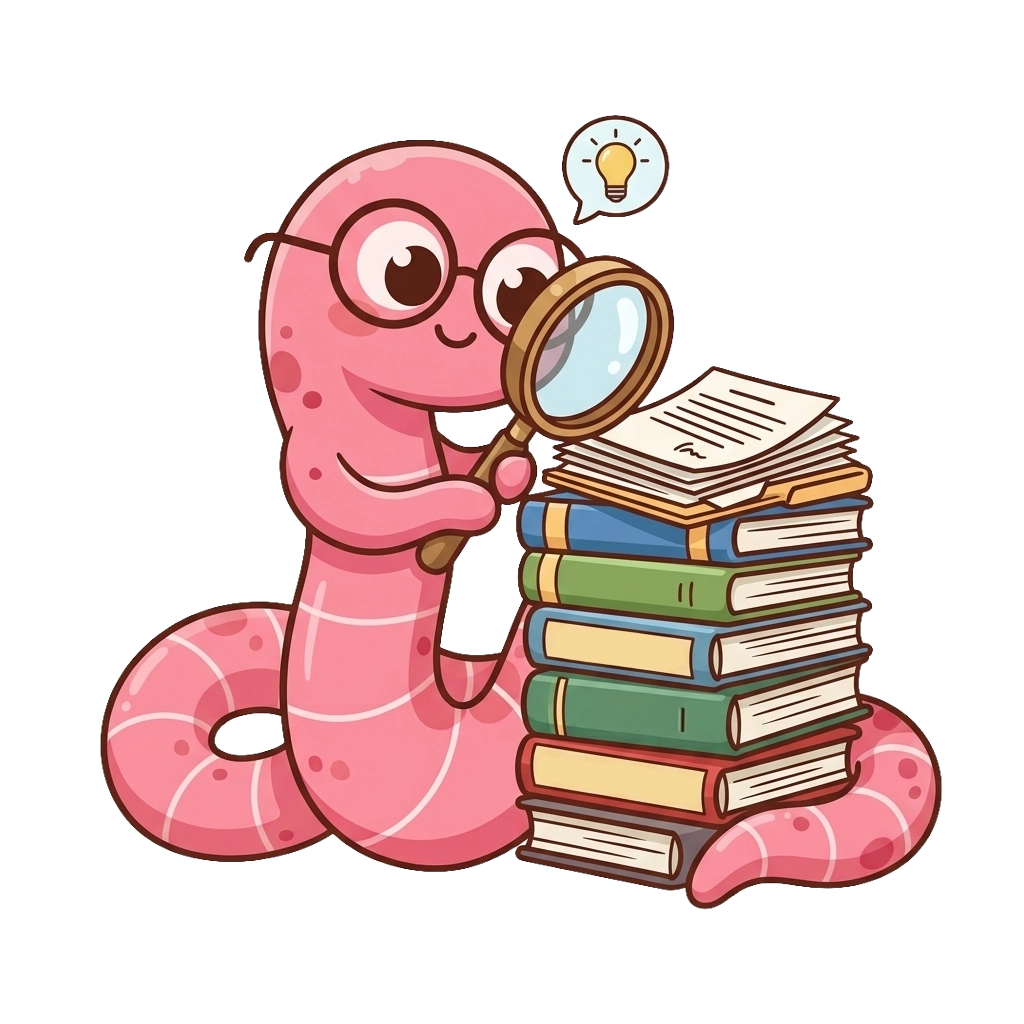 Mascot examining a stack of documents and Dissertation Writing Service