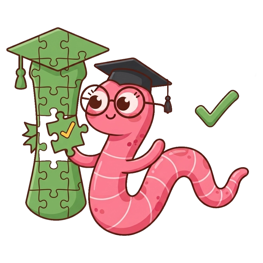 Mascot fitting the final puzzle piece into a diploma-shaped puzzle
